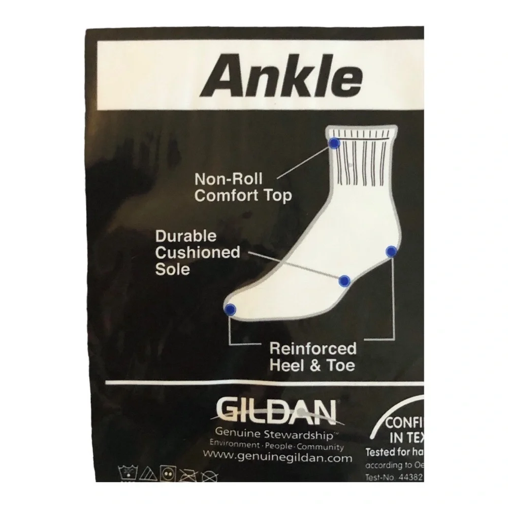12pairs Gildan Boys’ comfort toe seam black ankle socks, fits shoe size 3-9. new